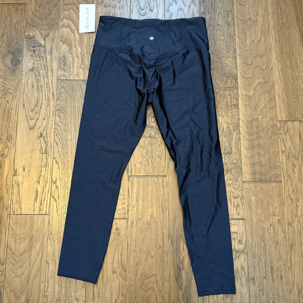 NWT Athleta Navy Elation Sheen Tight Leggings size large - Picture 6 of 7
